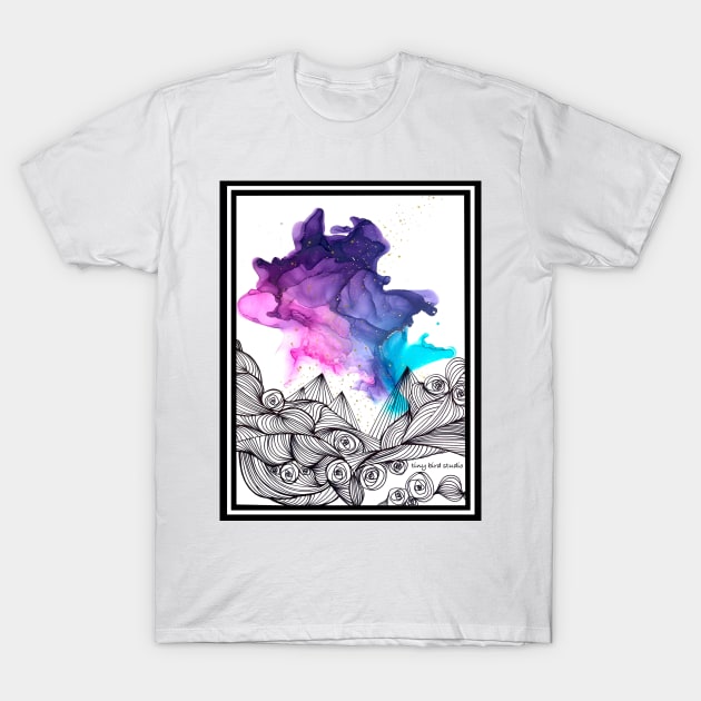 Purple smoke T-Shirt by Tiny Bird Studio